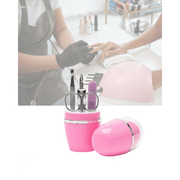 Manikür Seti 4 Parça Pembe 1L