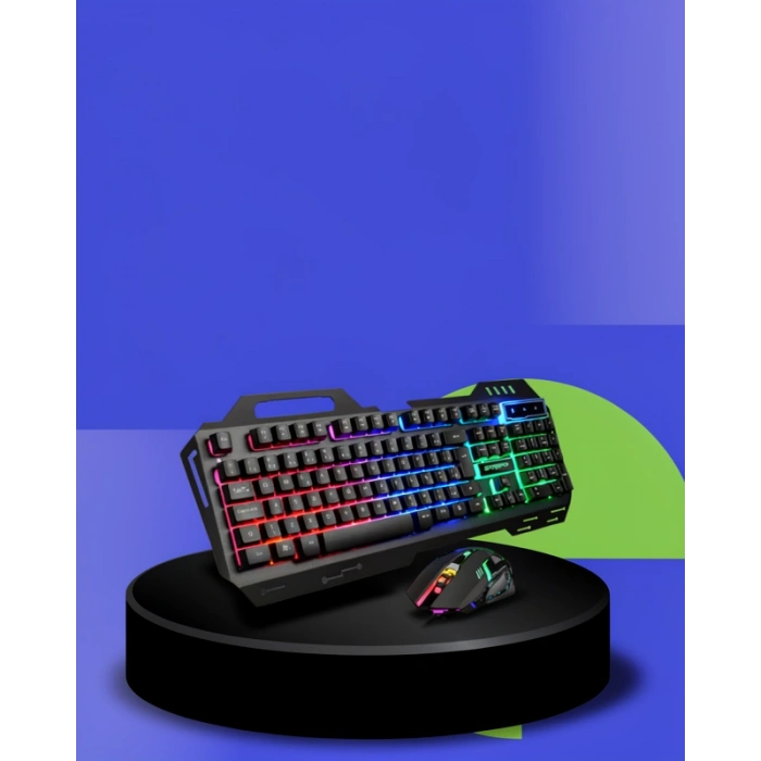 Mekanik Klavye Mouse Set LED Aydınlatmalı