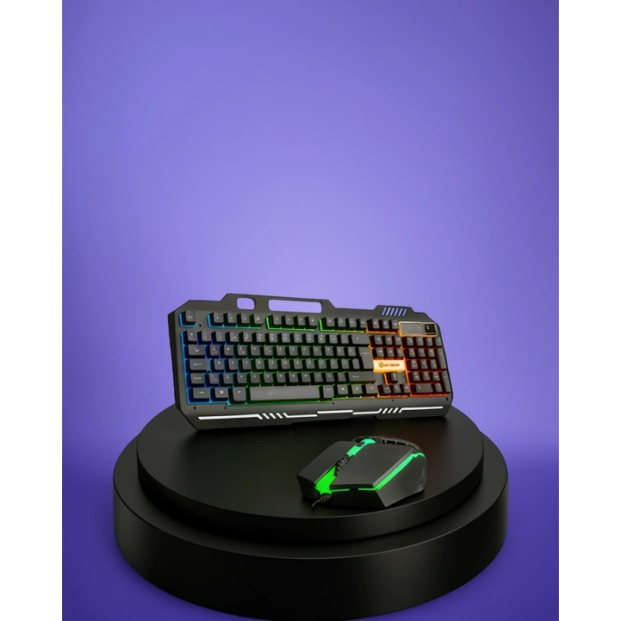 Mekanik Klavye Mouse Seti LED Işıklı