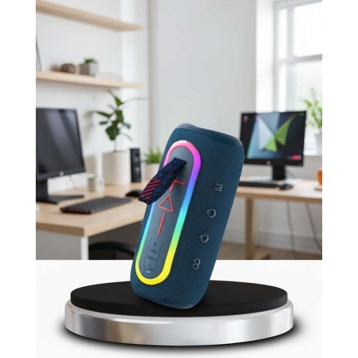 Mini Bluetooth Hoparlör Mavi Kompakt Tasarım