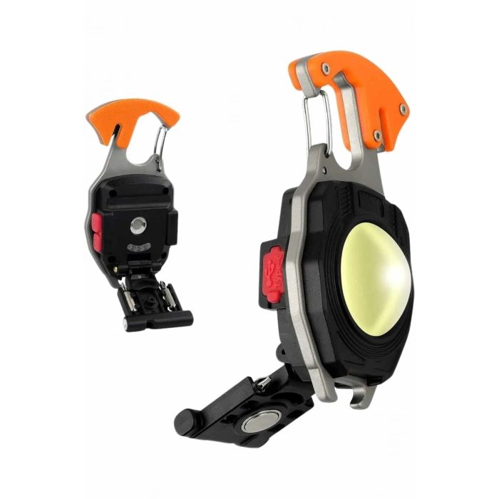 Mini LED Lamba 7 Işık Modlu USB Şarjlı Anahtarlık