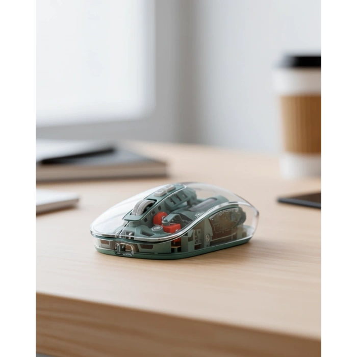 Pilli Kablosuz Şeffaf Mouse