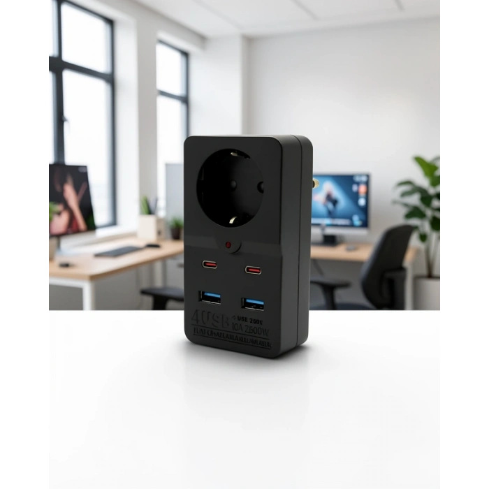 Priz + 10A 2500W + CEE7 Schuko USB Type-C