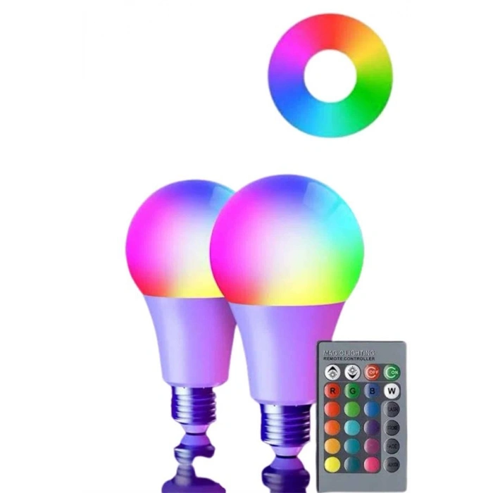 RGB LED Ampul E27