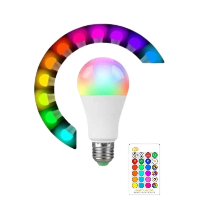RGB LED Ampul E27