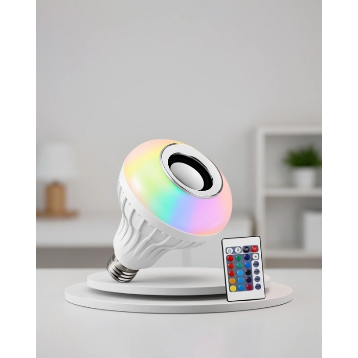 RGB LED Ses Lambası Bluetooth Hoparlör E27