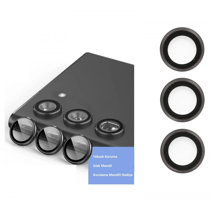 Samsung Galaxy S23 Plus Kamera Lens Koruyucu - Siyah