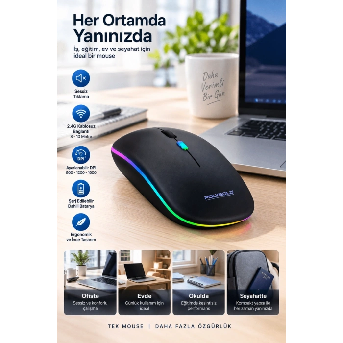 Şarjlı Kablosuz Mouse