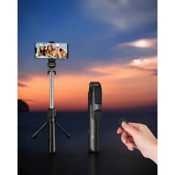 Selfie Çubuğu Bluetooth Bağlantılı 360 Derece Dönebilen