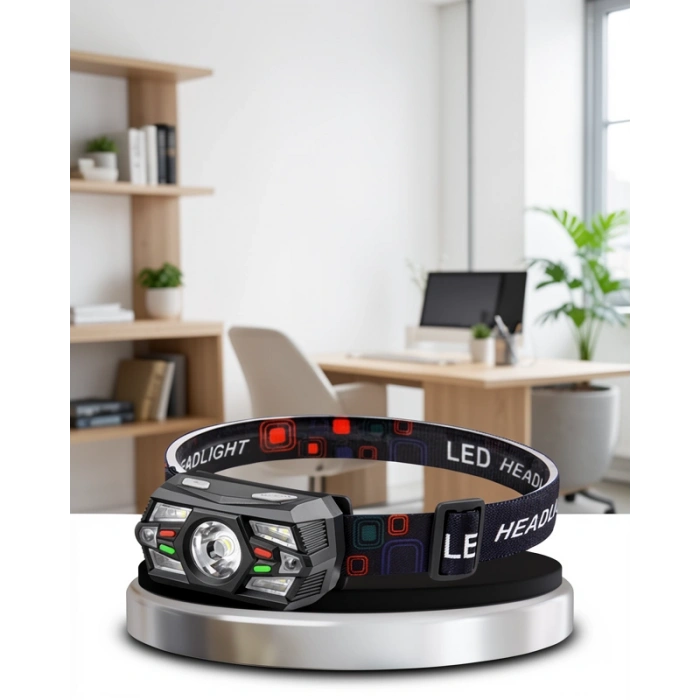 Sensörlü LED Kafa Lambası 4 Beyaz 2 Kırmızı Işık