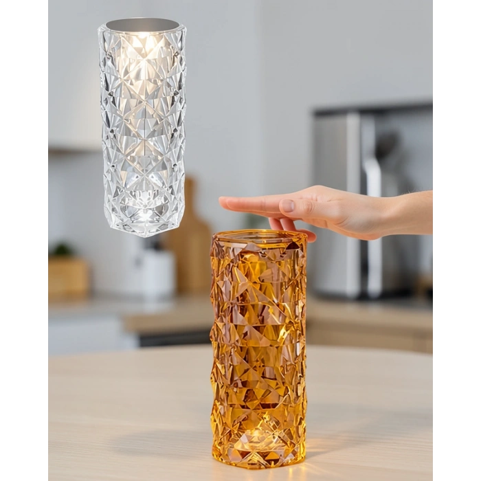 Sensörlü Şarjlı Kristal Gece Lambası