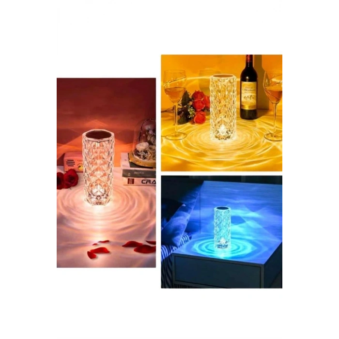Sensörlü Şarjlı Kristal Gece Lambası