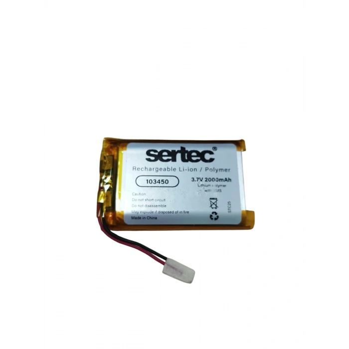 Sertec 103450 3.7V 2000 MAh Li-Polymer Pil (Devreli/1.5A)