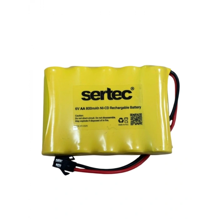 SERTEC 6V 5S1P AA 800 MAH KABLO + SİYAH KONNEKTÖRLÜ OYUNCAK PİLİ