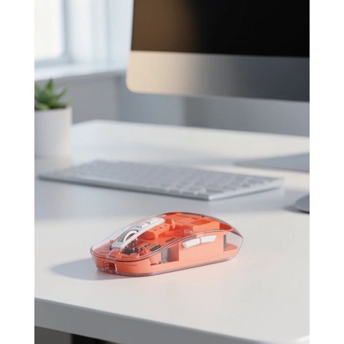 Sessiz Tıklamalı Şeffaf Bluetooth USB Mouse