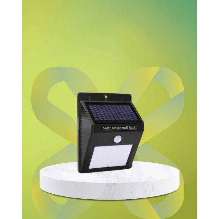Solar Enerjili 20 LED Hareket Sensörlü Duvar Lambası