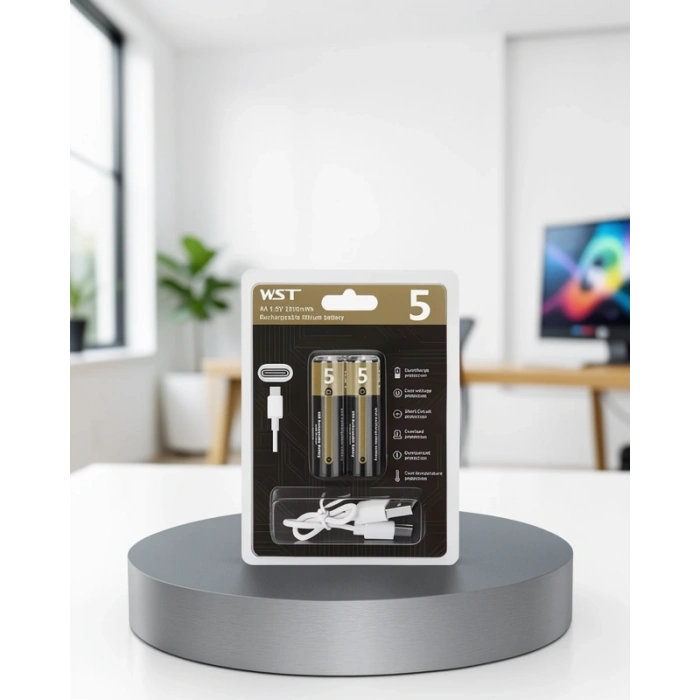 Tekrar Şarj Edilebilir AA USB Type-C Pil 1000+ Döngü