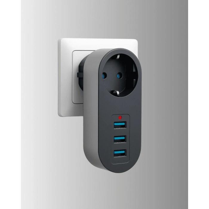 Termal Korumalı 3 USB Priz