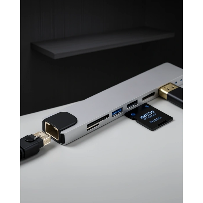 Type C Hub USB HDMI Ethernet Kart Okuyucu