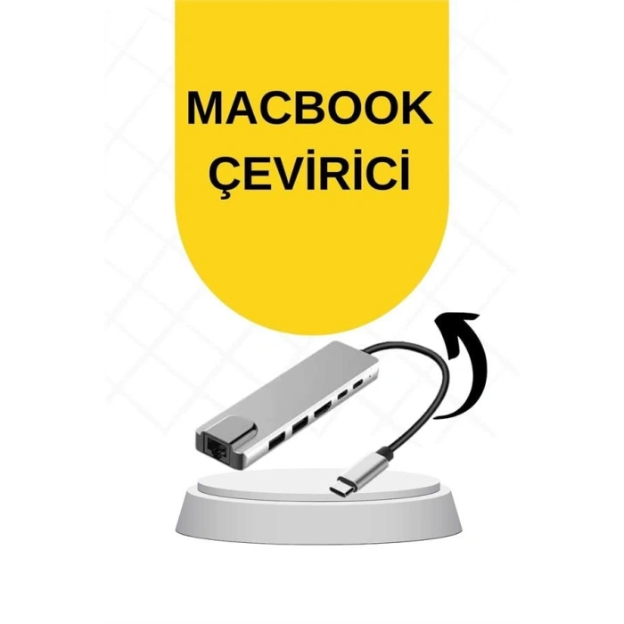 USB Type-C 8 In 1 Hub Dönüştürücü