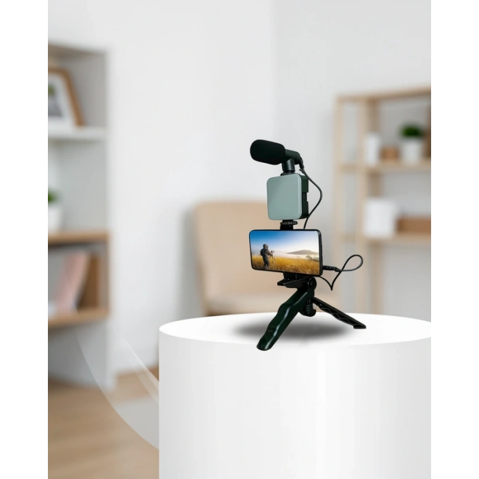Video Yapım Seti Mini LED Işıklı Telefon Tutucu