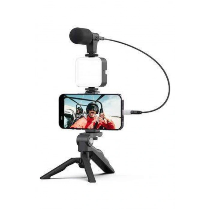 Video Yapım Seti Mini LED Işıklı Telefon Tutucu