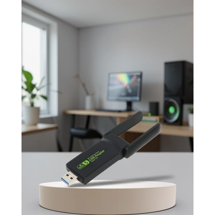 WiFi Adaptör – Çift Bant, 1200 Mbps, USB 3.0