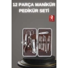 12 Parça Paslanmaz Çelik Manikür Seti