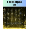 4 Metre Yılbaşı Şelale Led Perde Işık Ev Bahçe Dekor