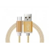 Android Örgü Şeklinde Renkli Çelik Şarj Data Kablosu - Gold