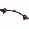 Dekoratif Zamak Yaprak Kulp - 96mm, Eskitme, 100 Adet