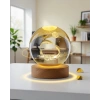 LED Işıklı Yunus Küre Ahşap Standlı Model
