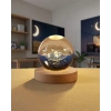 LED Kristal Küre Ahşap Tabanlı Gece Lambası