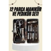 Manikür Pedikür Seti 12 Parça Çanta Tipi