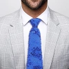 Mavi Renk Pul Payetli Işıltılı Parti Kravatı 33 cm
