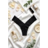 Siyah Çiçek Desenli Dantel String Külot TM1514