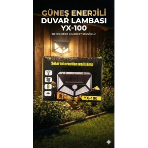 100 Led DIŞ Mekan Solar Aydınlatma Fotoselli Solar Lamba Hareket Sensörlü