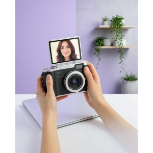 4K Dijital Kamera 48 MP Sensör 8X Zoom Flip Ekran