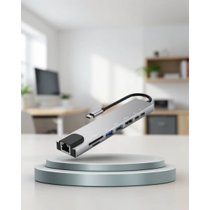 8 Portlu Type-C Hub SD TF USB Ethernet