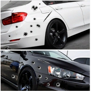 Araç Sticker Mermi ve Oto Sticker Yara Şeklinde 3D