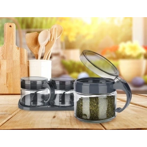 Baharat Seti 3 Adet Kaşıklı Standlı Cam Baharatlık