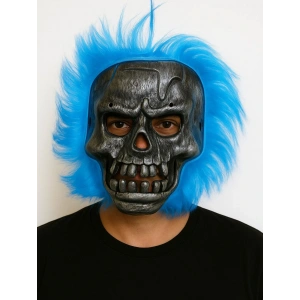 Cadılar Bayramı Lacivert Saçlı Maske