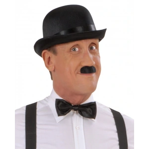 Charlie Chaplin Stil Yetişkin Şapkası – Siyah Melon Parti Şapkası