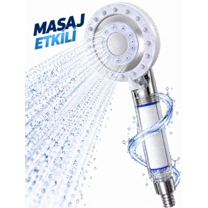 Filtreli Duş Başlığı Masaj Etkili Beyaz