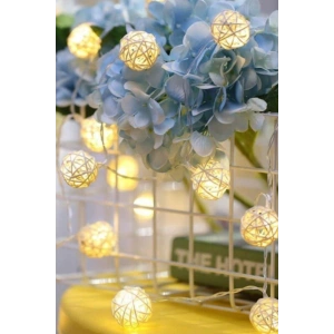 Hasır Toplar Led Işık 2 metre GÜN IŞIĞI Dekor Lambası