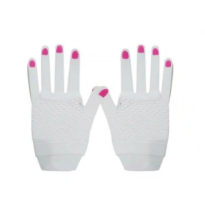 Kısa Fosforlu File Eldiven - Beyaz