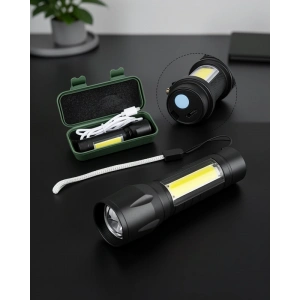 Mini USB Şarjlı El Feneri COB LED