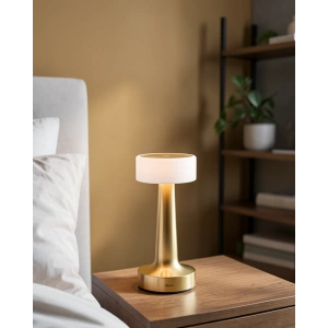 Şarjlı LED Masa Lambası Dimmer Kontrollü Altın Kare Model