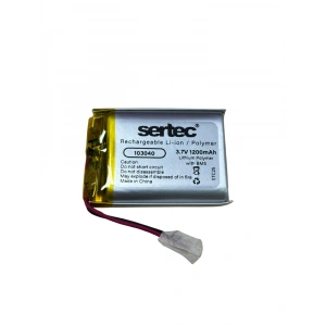 Sertec 103040 3.7V 1200mAh Li-Polymer Pil (Devreli/1.5A)