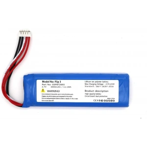 Sertec JBL Flip 3 uyumlu 3.7v 3000 mah Soketli Batarya